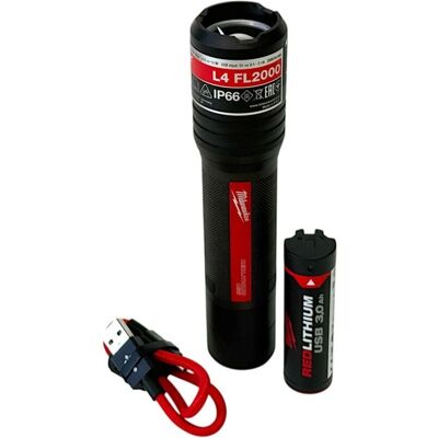 Milwaukee Torcia tattica portatile L4 FL2000-301 - 2000 lumen Milwaukee Torcia tattica portatile L4 FL2000-301 - 2000 lumen