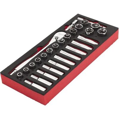 Milwaukee 1/2" Ratschen- und Steckschlüsselsatz - Metall, 28 Stück Milwaukee 1/2" Ratschen- und Steckschlüsselsatz - Metall, 28 Stück