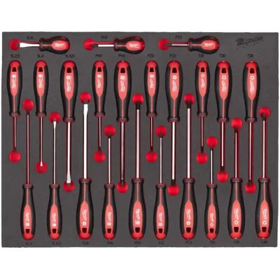 Milwaukee Tri-Lobe skruvmejsel foaminsats - Verktygsvagn 30" 23 delar Milwaukee Tri-Lobe skruvmejsel foaminsats - Verktygsvagn 30" 23 delar