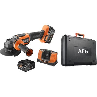Szlifierka kątowa AEG - BEWS18-125BLPX2-502C - 18V bezszczotkowa - 125mm - 2 baterie 5,0Ah - Ładowarka Szlifierka kątowa AEG - BEWS18-125BLPX2-502C - 18V bezszczotkowa - 125mm - 2 baterie 5,0Ah - Ładowarka