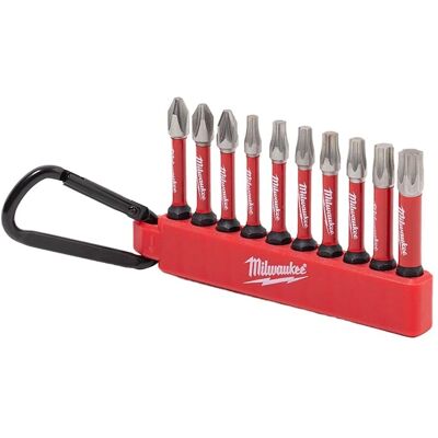 Milwaukee 4932480941 Shockwave Schroefbit Set met Karabiner - 10 Stuks Milwaukee 4932480941 Shockwave Schroefbit Set met Karabiner - 10 Stuks