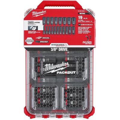 Milwaukee 4932480946 3/8" PACKOUT Diepe Impact Socket Set - Steckschroevenset Milwaukee 4932480946 3/8" PACKOUT Diepe Impact Socket Set - Steckschroevenset