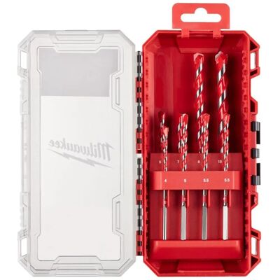 Milwaukee Set di 8 Punte in Carburo di Tungsteno - Per Calcestruzzo Milwaukee Set di 8 Punte in Carburo di Tungsteno - Per Calcestruzzo