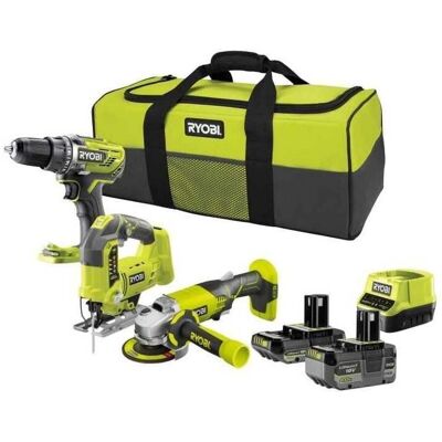 Set de Herramientas Eléctricas RYOBI - Sin Escobillas, 18V, Baterías y Cargador Set de Herramientas Eléctricas RYOBI - Sin Escobillas, 18V, Baterías y Cargador