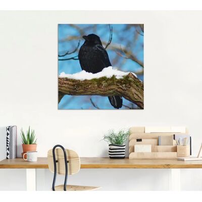 ARTland - Rabe im Winter - Beige - Alu-Dibond - Wall Art ARTland - Rabe im Winter - Beige - Alu-Dibond - Wall Art