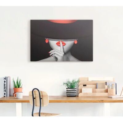 ARTLAND "Sei still" Wandbild - Schwarz - 120x80cm ARTLAND "Sei still" Wandbild - Schwarz - 120x80cm