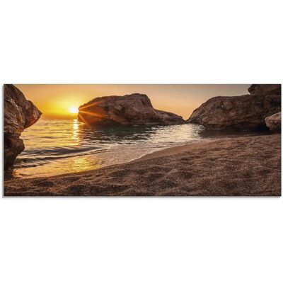 ARTLAND Sonnenuntergang und Strand Glasbild - 125x50 cm ARTLAND Sonnenuntergang und Strand Glasbild - 125x50 cm