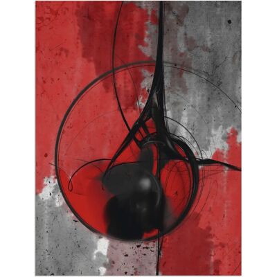 ARTLAND Abstraktes Wandbild in Rot und Schwarz - Wandkunst ARTLAND Abstraktes Wandbild in Rot und Schwarz - Wandkunst