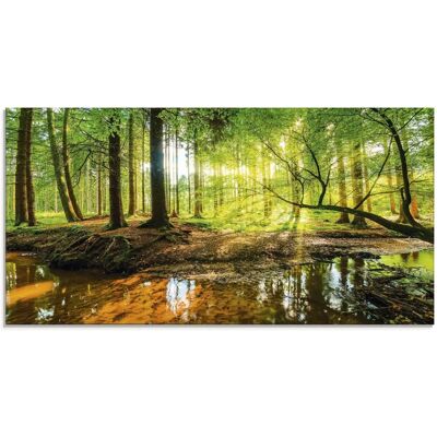 ARTLAND Wald mit Bach Glasbild - Wanddekoration ARTLAND Wald mit Bach Glasbild - Wanddekoration