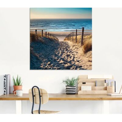 ARTLAND - Weg zum Nordseestrand Sonnenuntergang - 40x40 cm - beige - Glass picture ARTLAND - Weg zum Nordseestrand Sonnenuntergang - 40x40 cm - beige - Glass picture
