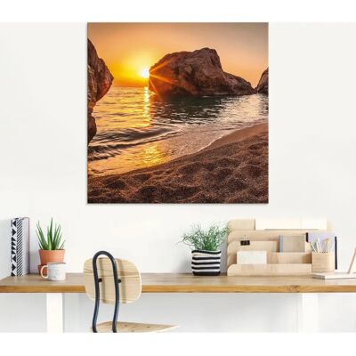 ARTLAND - Sonnenuntergang und Strand - 30x30 cm - Glass picture ARTLAND - Sonnenuntergang und Strand - 30x30 cm - Glass picture