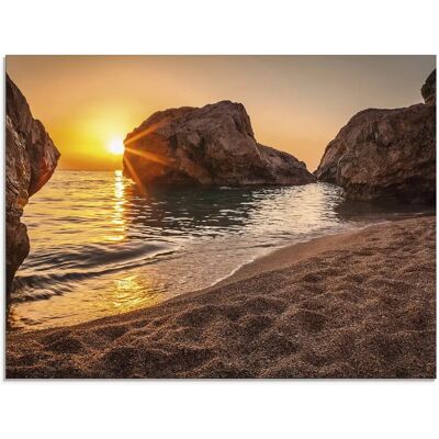 ARTLAND Sonnenuntergang und Strand Glasbild - Wanddekoration ARTLAND Sonnenuntergang und Strand Glasbild - Wanddekoration