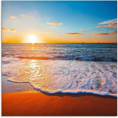 ARTLAND - Sonnenuntergang und das Meer - Blau - 30x30 cm - Glass wall art ARTLAND - Sonnenuntergang und das Meer - Blau - 30x30 cm - Glass wall art