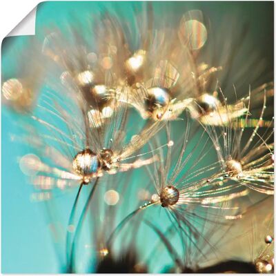 ARTLAND - Pusteblume glänzendes Gold - Blau - Wall art ARTLAND - Pusteblume glänzendes Gold - Blau - Wall art