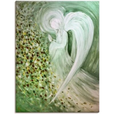 ARTLAND Engel II Wandbild - Grün, 60x80cm, Leinwand, Religiös ARTLAND Engel II Wandbild - Grün, 60x80cm, Leinwand, Religiös