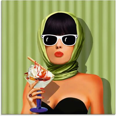 ARTLAND - Sommerliebe - 20x20 cm - Frau - Glasbild ARTLAND - Sommerliebe - 20x20 cm - Frau - Glasbild