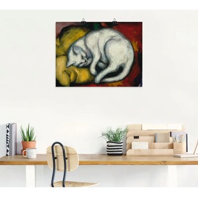 ARTLAND - Die weisse Katze 1912 - 40x30 - Leinwand - Wall art ARTLAND - Die weisse Katze 1912 - 40x30 - Leinwand - Wall art