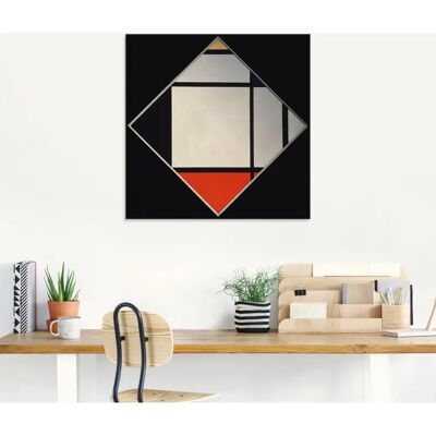 ARTLAND Rhombus II. Schwarzes Wandbild - Glasbild ARTLAND Rhombus II. Schwarzes Wandbild - Glasbild