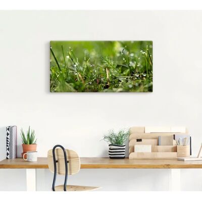 ARTLAND Tautropfen Grünes Wandbild - Bild, Leinwand, Poster, Outdoor ARTLAND Tautropfen Grünes Wandbild - Bild, Leinwand, Poster, Outdoor