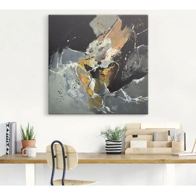 ARTLAND Abstrakt XV Wandbild - 40x40cm, Leinwand, Schwarz ARTLAND Abstrakt XV Wandbild - 40x40cm, Leinwand, Schwarz