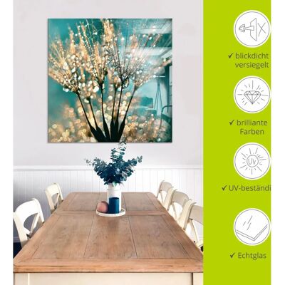 ARTland - Pusteblume Schirmchen abstrakt - blau - Glasswandbild ARTland - Pusteblume Schirmchen abstrakt - blau - Glasswandbild