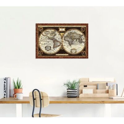 ARTland - Weltkarte - Braun - 30x20 - Wandkunst ARTland - Weltkarte - Braun - 30x20 - Wandkunst