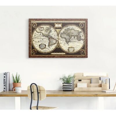 ARTLAND - Weltkarte - 30 cm x 20 cm - Canvas Print ARTLAND - Weltkarte - 30 cm x 20 cm - Canvas Print