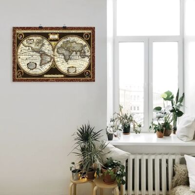 ARTland - Weltkarte - Braun - 60x40 cm - Wall art ARTland - Weltkarte - Braun - 60x40 cm - Wall art
