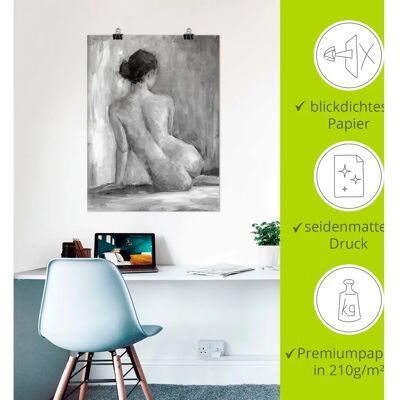 ARTLAND - Figur in schwarz & weiß I - grau - 30x40 - Poster ARTLAND - Figur in schwarz & weiß I - grau - 30x40 - Poster