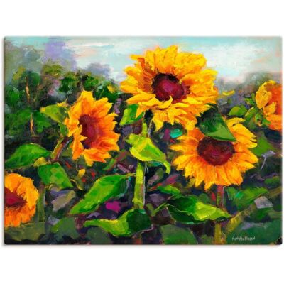 ARTLAND Sonnenblumen Sonnenaufgang Wandbild - Leinwand & Poster - 80x60cm ARTLAND Sonnenblumen Sonnenaufgang Wandbild - Leinwand & Poster - 80x60cm