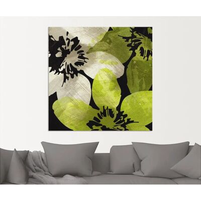 ARTLAND Blüten V Grünes Wandbild - Blumen Quadrat Kunst ARTLAND Blüten V Grünes Wandbild - Blumen Quadrat Kunst