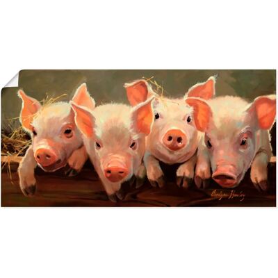 ARTLAND - Das große Grunzen - 40x20 cm - pink - Wall art ARTLAND - Das große Grunzen - 40x20 cm - pink - Wall art