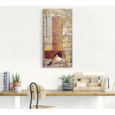 ARTland - Vogel auf einem Ast I - Orangе - Leinwandbild ARTland - Vogel auf einem Ast I - Orangе - Leinwandbild