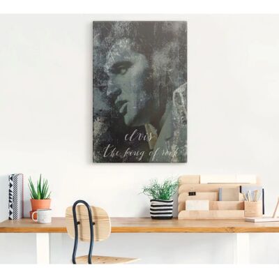 ARTLAND Elvis der King grünes Wandbild - Leinwand, Poster, Outdoor ARTLAND Elvis der King grünes Wandbild - Leinwand, Poster, Outdoor