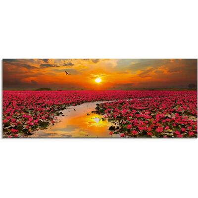ARTLAND Lotus Wandbild - Glasdruck 125x50cm - Indoor Dekor ARTLAND Lotus Wandbild - Glasdruck 125x50cm - Indoor Dekor