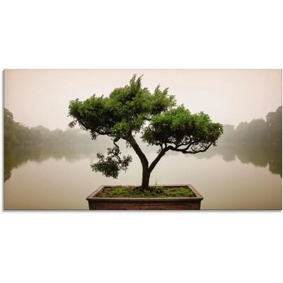 ARTLAND Chinesischer Bonsaibaum Glasbild - Bäume - 100x50 cm ARTLAND Chinesischer Bonsaibaum Glasbild - Bäume - 100x50 cm