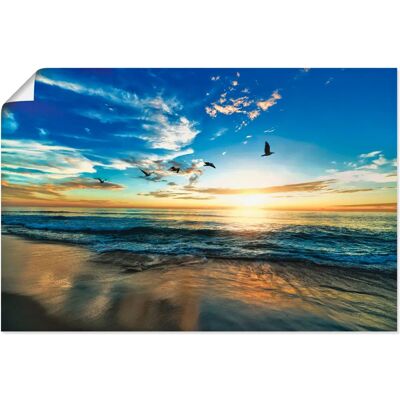 ARTLAND Strand Sonnenuntergang Wandbild 90x60cm - Leinwand, Poster, Aluminium ARTLAND Strand Sonnenuntergang Wandbild 90x60cm - Leinwand, Poster, Aluminium