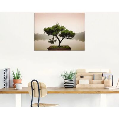 ARTLAND Chinesischer Bonsai Wandbild - 40x30cm - Grün - Leinwanddruck ARTLAND Chinesischer Bonsai Wandbild - 40x30cm - Grün - Leinwanddruck