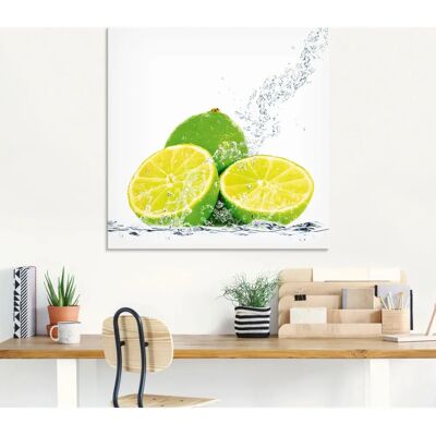 ARTLAND Limette mit Spritzwasser - Wandkunst ARTLAND Limette mit Spritzwasser - Wandkunst