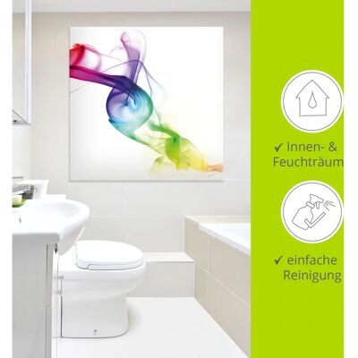 ARTLAND Rauch - Abstrakt Glasbild - Bunt, 125x50cm ARTLAND Rauch - Abstrakt Glasbild - Bunt, 125x50cm