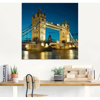 ARTLAND Tower Bridge Dämmerung London Glasbild - Wandkunst ARTLAND Tower Bridge Dämmerung London Glasbild - Wandkunst
