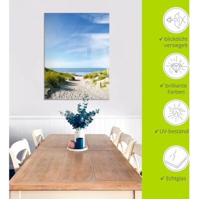 ARTLAND - Strand mit Sanddünen - 40x40 cm - Glasbild ARTLAND - Strand mit Sanddünen - 40x40 cm - Glasbild