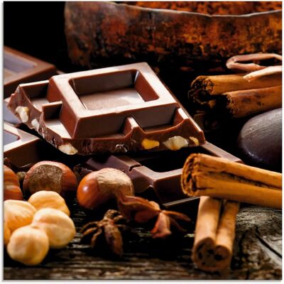 ARTland - Schokolade mit Zutaten - Braun - 20x20 cm - Glass picture ARTland - Schokolade mit Zutaten - Braun - 20x20 cm - Glass picture