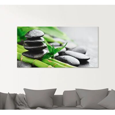ARTLAND Wachstum - Lavasteine Bambus Glasbild - 40x40cm ARTLAND Wachstum - Lavasteine Bambus Glasbild - 40x40cm