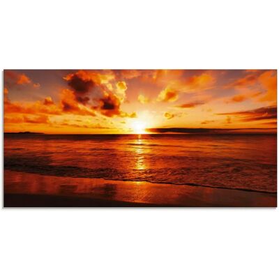 ARTLAND Sonnenuntergang Strand Glasbild - Wanddekoration ARTLAND Sonnenuntergang Strand Glasbild - Wanddekoration