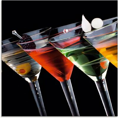 ARTLAND - Klassische Martini - Cocktail - Schwarz - Glasbild ARTLAND - Klassische Martini - Cocktail - Schwarz - Glasbild
