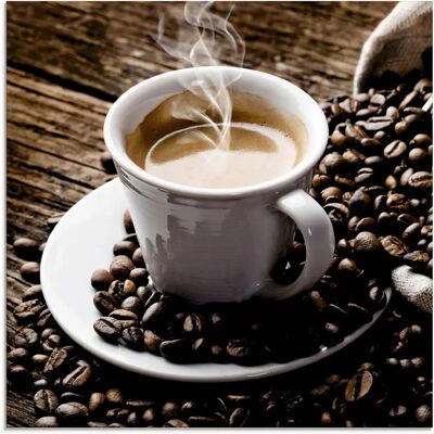 ARTLAND - Heißer Kaffee - dampfender Kaffee - Glasbild ARTLAND - Heißer Kaffee - dampfender Kaffee - Glasbild