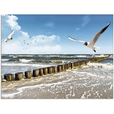 ARTLAND Ostsee Wasser Glasbild - Wasser, Blau, 60x45cm ARTLAND Ostsee Wasser Glasbild - Wasser, Blau, 60x45cm