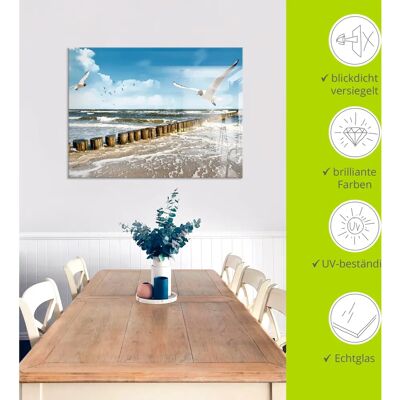 ARTLAND - Ostsee - Blau - 30 x 30 cm - Glasbild ARTLAND - Ostsee - Blau - 30 x 30 cm - Glasbild
