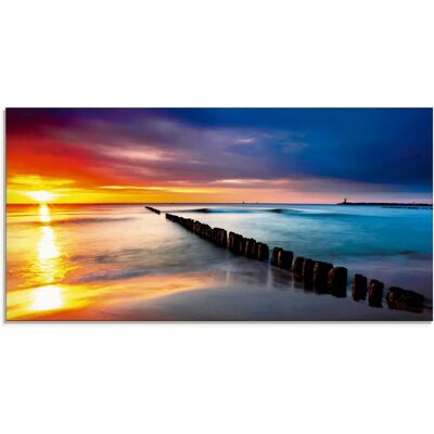 ARTland - Ostsee mit schönem Sonnenaufgang - blue - 60x30 cm - Glass art ARTland - Ostsee mit schönem Sonnenaufgang - blue - 60x30 cm - Glass art